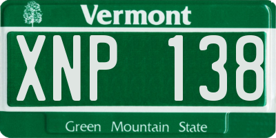 VT license plate XNP138