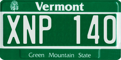 VT license plate XNP140