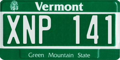 VT license plate XNP141