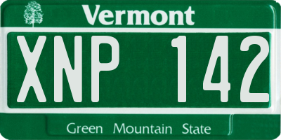 VT license plate XNP142