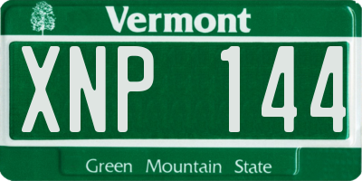 VT license plate XNP144