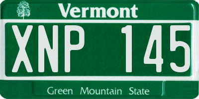 VT license plate XNP145