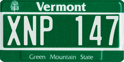 VT license plate XNP147