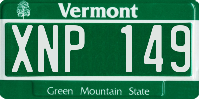 VT license plate XNP149