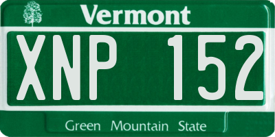 VT license plate XNP152