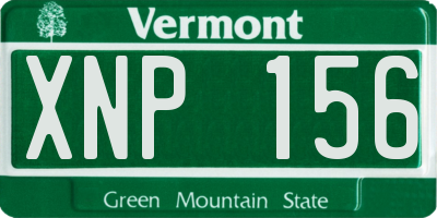 VT license plate XNP156