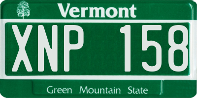 VT license plate XNP158