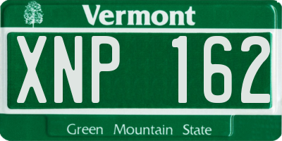 VT license plate XNP162