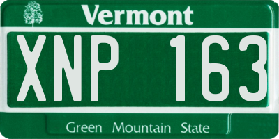 VT license plate XNP163