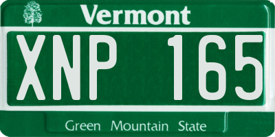 VT license plate XNP165