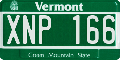 VT license plate XNP166