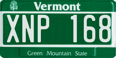 VT license plate XNP168