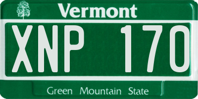 VT license plate XNP170