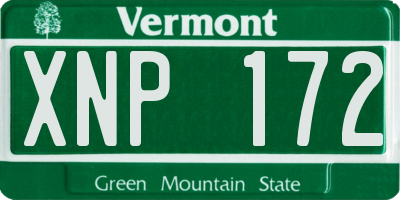 VT license plate XNP172