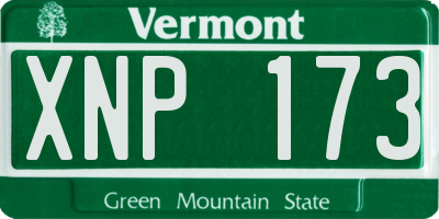 VT license plate XNP173