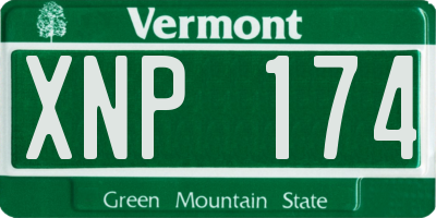 VT license plate XNP174