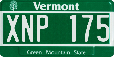 VT license plate XNP175