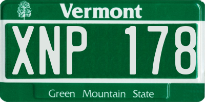 VT license plate XNP178