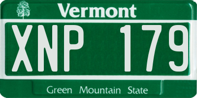 VT license plate XNP179