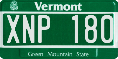 VT license plate XNP180
