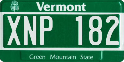 VT license plate XNP182