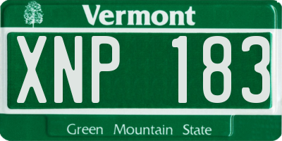VT license plate XNP183