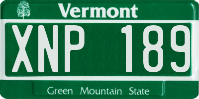 VT license plate XNP189