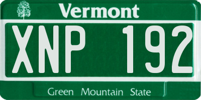 VT license plate XNP192