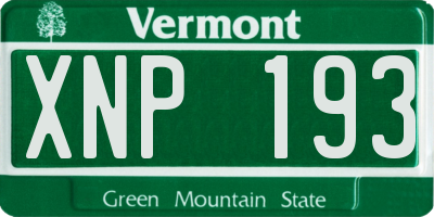 VT license plate XNP193
