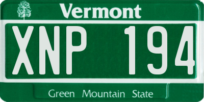 VT license plate XNP194