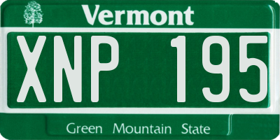 VT license plate XNP195