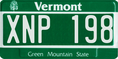 VT license plate XNP198