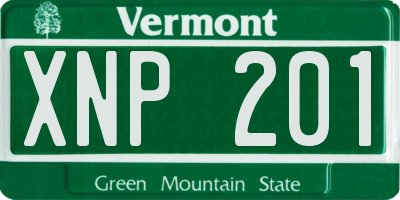 VT license plate XNP201