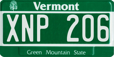 VT license plate XNP206