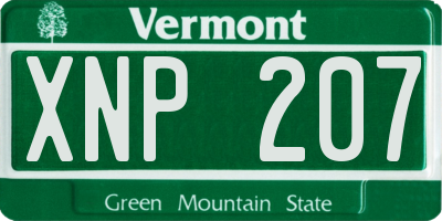 VT license plate XNP207