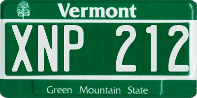 VT license plate XNP212