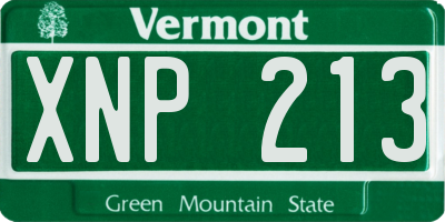 VT license plate XNP213