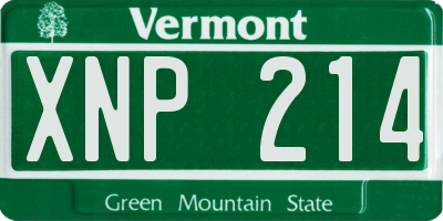 VT license plate XNP214