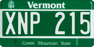 VT license plate XNP215