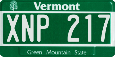VT license plate XNP217