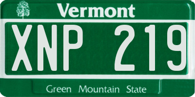 VT license plate XNP219