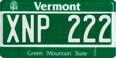 VT license plate XNP222