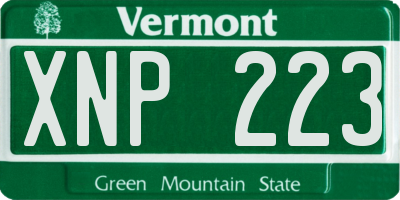 VT license plate XNP223