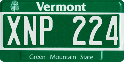 VT license plate XNP224