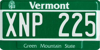 VT license plate XNP225