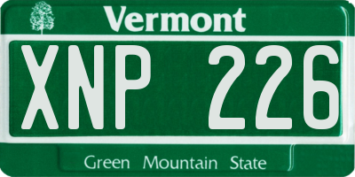 VT license plate XNP226