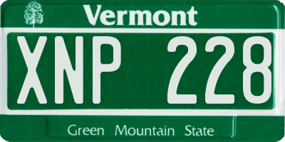 VT license plate XNP228