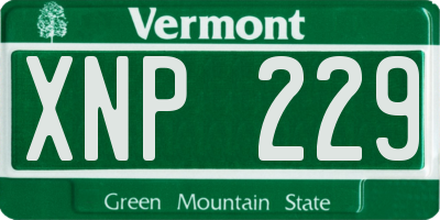VT license plate XNP229