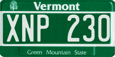 VT license plate XNP230