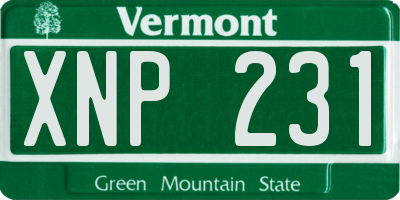 VT license plate XNP231
